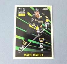 1993 Score Hockey #480 - Mario Lemieux - '92-'93 Season Leaders