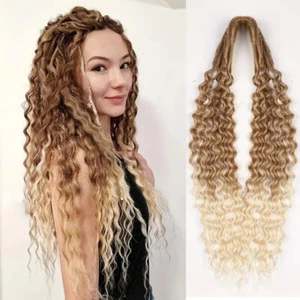 Double Curly Ended Dreadlocks Extensions 24inch Soft Boho Locs Synthetic - Picture 1 of 22