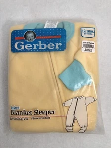Gerber Infant Blanket Sleeper Size 12 Months Yellow 1996 Breathable Foot Vintage - Picture 1 of 4