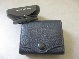 Vintage Asahi Pentax Super Takumar 28mm F 3.5 Metal Lens Hood + Leather Case - Picture 1 of 8