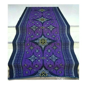 Hand Woven Blanket Endek Premium Motif Indonesian Culture 105x220 cm - Purple - Picture 1 of 4