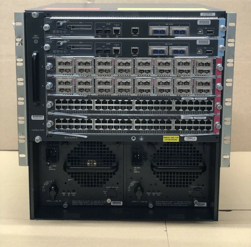 Cisco Catalyst 6506-E 10Gbit Ethernet & 1Gbit RJ45 Line Cards Network Config - Image 1 of 1