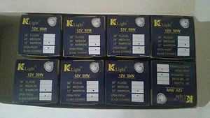K Light MR-16 Halogen Dichroic Reflector Lamp Bulb Lot of 8, 12v, 50w, 12°, New - Picture 1 of 3