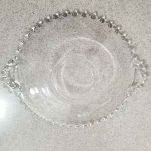 Clear Glass Candlewick Style 2 handled 10 Inch underplate for Mayo divided bowl - Picture 1 of 2