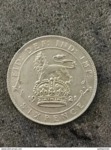 6 PENCE 1921 ARGENT GRANDE BRETAGNE / ANGLETERRE GREAT BRITAIN ENGLAND SILVER - Imagen 1 de 2