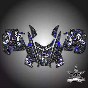 2010 - 2015 POLARIS PRO RMK - RUSH Decal Sticker Wrap Graphics Evil Joker Blue - Bild 1 von 1
