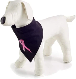 Ideology Breast Cancer Awareness Dog Bandana in Classic Black Dog Size L-XL NWT - Picture 1 of 2