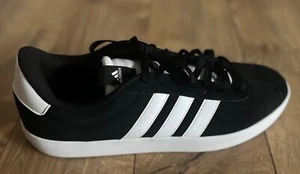 Neu Adidas VL Court 3.0 schwarz Wildleder/weiße Streifen Herren Turnschuhe Größe 10 - Bild 1 von 6