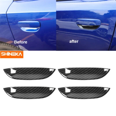 4x Door Handles Bowl Cover Trim for Dodge Charger 2015-2020 Exterior Carbon Fibe - Image 1 of 4