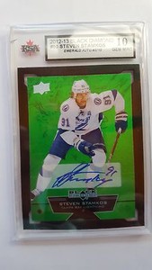 Steven Stamkos 2012-13 Black Diamond Emerald Auto 5/10 Hockey Card KSA Graded 10