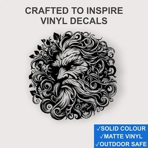 Green Man Nature Vinyl Decal – Pagan Wall or Camper Sticker – UK Made - Picture 1 of 14