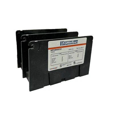 Mersen MPDB66532 Power Distribution Block,Open Style,Copper,2P,1000VAC/DC-350A - Image 1 of 4