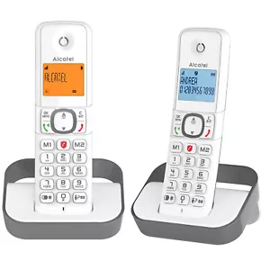 2er-Set DECT-Telefone mit Anrufsperre und VIP-Funktion F860 Duo Alcatel Grau - Bild 1 von 6