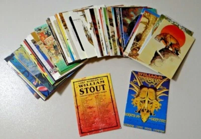 William Stout 1993 Mundos Perdidos Serie 1 Juego Completo de 90 Fantasía Arte-Dinosaurios Foto 1 de 4