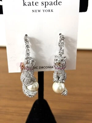 BRINCOS LINEARES KATE SPADE NEW YORK PAWLINA CAT. Novo com etiquetas - Imagem 1 de 4