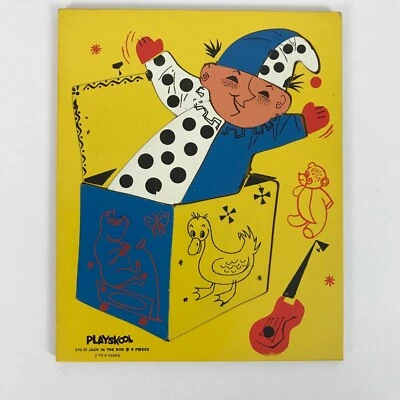 Playskool Vintage JACK IN THE BOX Wooden Puzzle Heavy Jigsaw Preschool COMPLETE - Image 1 of 2