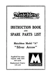 (0763) Matchless Model "A" Silver Arrow instruction & parts book - Picture 1 of 1