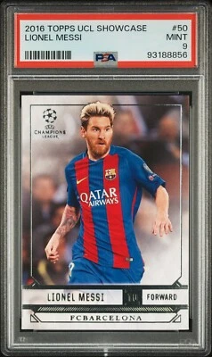 LIONEL MESSI PSA 9 2016 TOPPS UEFA CHAMPIONS LEAGUE SHOWCASE BARCELONA - Image 1 of 2