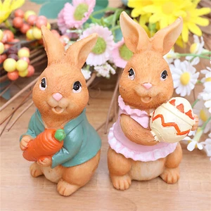 Easter Bunny Garden Statue Decoration Standing Bunny Outdoor Statue Decoration - Picture 1 of 8