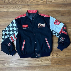 Chaqueta de bombardero universitaria reversible Chase Authentics JH de cuero Dale Earnhardt Jr L - Imagen 1 de 10
