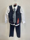 Andy And Evan Boys 4 Pc Suit Set Size 6 Navy New With Tag