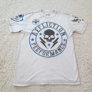 Affliction Shirt Herren Medium weiß Performance Lift Fitnessstudio Training Militär - Bild 1 von 11