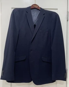 Kenneth Cole Reaction Navy Blue Blazer Sport Jacket Men Size 44L - Picture 1 of 5
