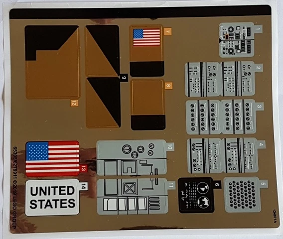 LEGO STICKER SHEET ONLY NASA APOLLO 11 LUNAR LANDER 10266 from set New - Image 1 of 1
