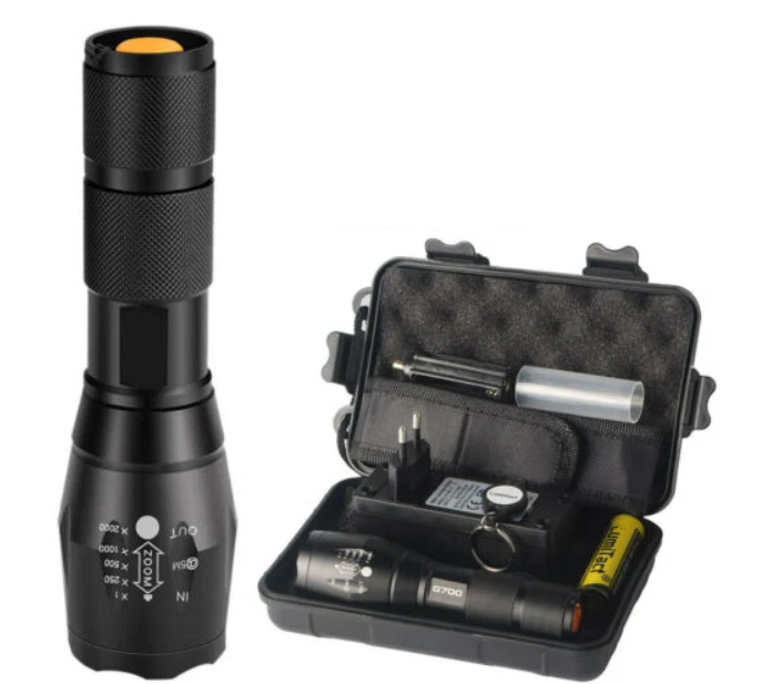 Taschenlampe Super hell 18650  LED G700 Taktisches Fackel XML-T6 wiederaufladbar - Bild 1 von 4