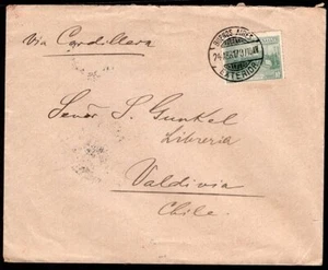 2438 CUBIERTA ARGENTINA A CHILE 1917 BS. AS. - VALDIVIA - Imagen 1 de 2