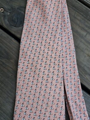 Vineyard Vines Velero Naranja Rosa Corbata Seda Foto 1 de 4