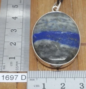 Pendentif LAPIS LAZULI ovale + cordon reglable - mineraux rond esoterisme reiki - Picture 1 of 2
