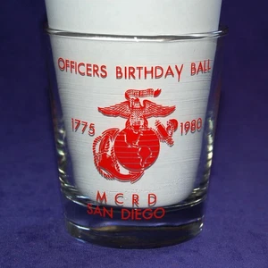 Vintage MCRD San Diego Officers Birthday Ball Double Old Fashioned Bar Glass - Picture 1 of 2
