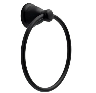 Franklin Brass KIN46-MB Kinla Bathroom Bath Towel Ring Matte Black Finish Holder - Image 1 of 3