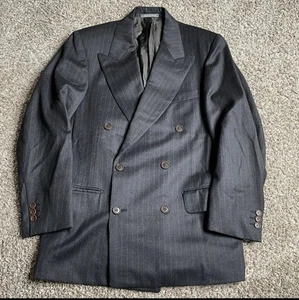 Salvatore Ferragamo Blazer Men 46 (40) Pinstriped Double Breasted Wool Old Money - Picture 1 of 9