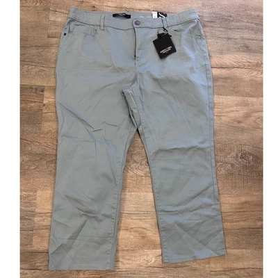 Pantalones capri de tiro medio verde claro/azul talla grande 18W NUEVO CON ETIQUETAS SIMPLEMENTE VERA WANG Foto 1 de 4