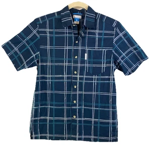Columbia False Peak Hemd blau kariert kurzarm Herren S 100% Baumwolle AM7934 NEU - Bild 1 von 16