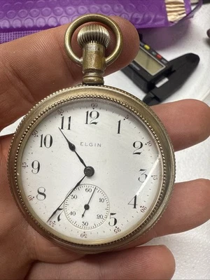Reloj Bolsillo 1905 Elgin 16s-7 Joya-Grado 291-Modelo 7 Esqueleto Trasero Foto 1 de 4