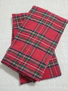 Pottery Barn Stewart Plaid Flannel Pillowcases Set/2  King Christmas - Picture 1 of 2