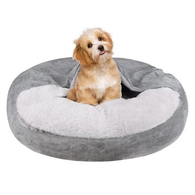 Covered Dog Bed Medium, Donut Camling Dog Beds for Medium Dogs with Hooded Bl... - Image 1 of 4