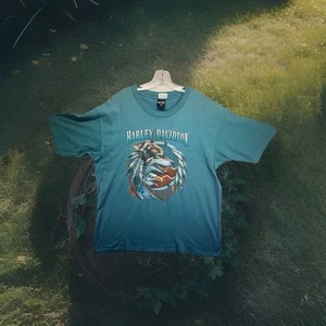 Vintage Single Stitch Harley Davidson 1996 Wolf Eagle T-Shirt 2-seitig XL 46x31 - Bild 1 von 22