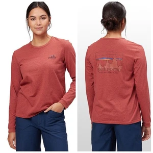 Patagonia Damen L/S '73 Skyline Responsibili-Tee Größe L Hagebutte Outdoor Grafik - Bild 1 von 11