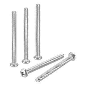 #10-32x2" Viti per Macchina Testa Padella - 8pz - Acciaio Inox 304 -Argento - Foto 1 di 6