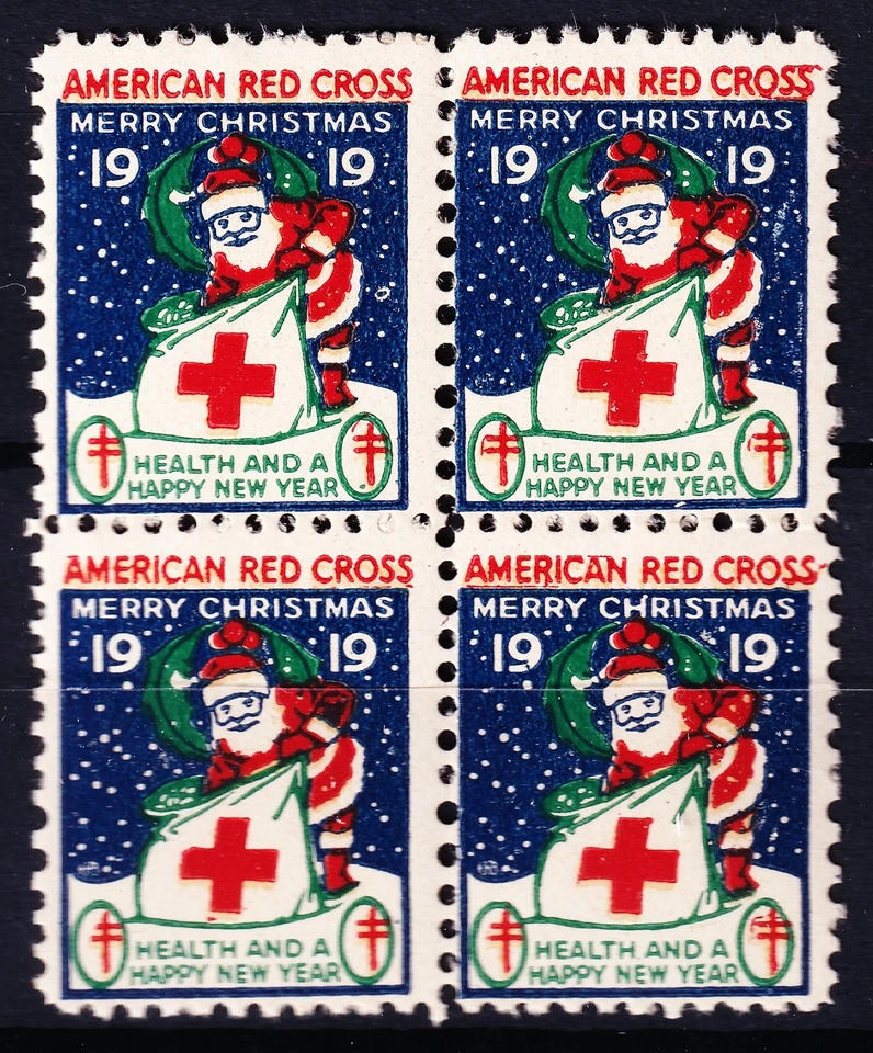 1919 USA Christmas Seal Type 1 BLOCK  (WX24b) Mint Never Hinged, gum disturbance - Image 1 of 1