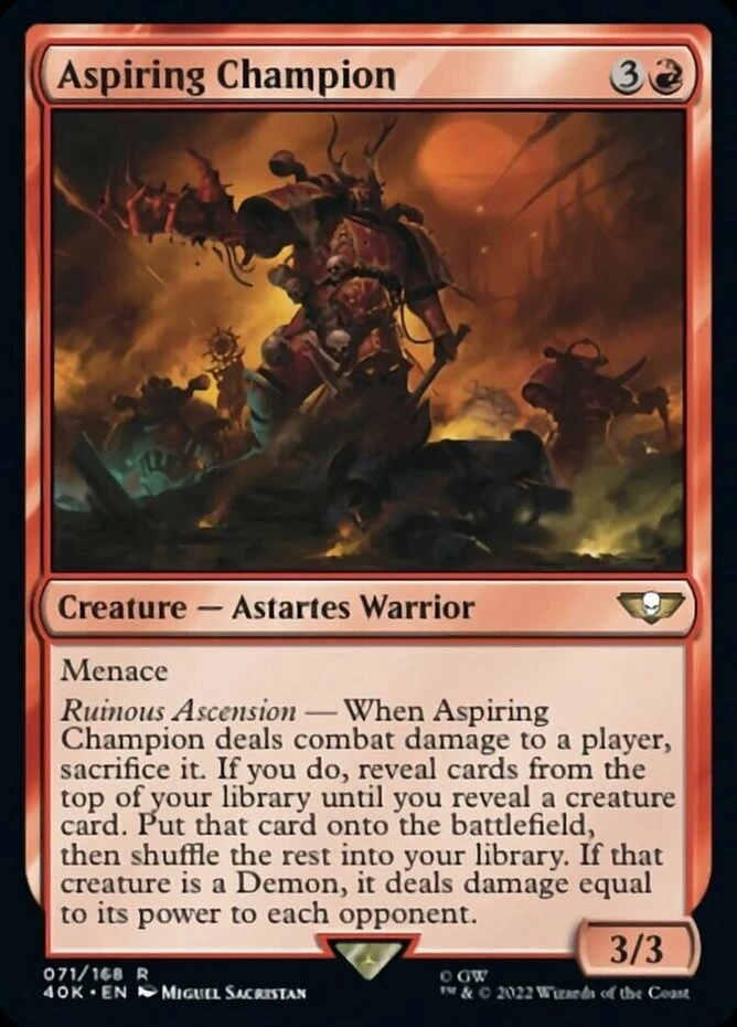 Aspiring Champion x1 NM Magic the Gathering 1x Commander Universes Beyond: Warha - Image 1 of 1