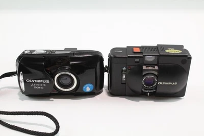 Vintage Compact Point & Shoot Film Cameras Inc MJU-II Zoom 80 & Olympus XA x 2 - Image 1 of 4