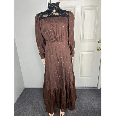 Vestido formal vintage años 60 para mujer bordado victoriano floral maxi H18 Foto 1 de 4