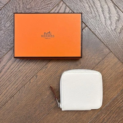 Hermes Azap Silk Mini Compact Nata Blanco Epoc Plata Hardware Usado Foto 1 de 4