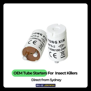 2x Fluorescent Starters for Bug Zapper UV Tubes – 4W–25W Replacement Parts - Picture 1 of 3