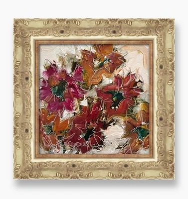 Margarita africana - Pintura de plantas florales nativas africanas arte enmarcado original firmado Foto 1 de 4